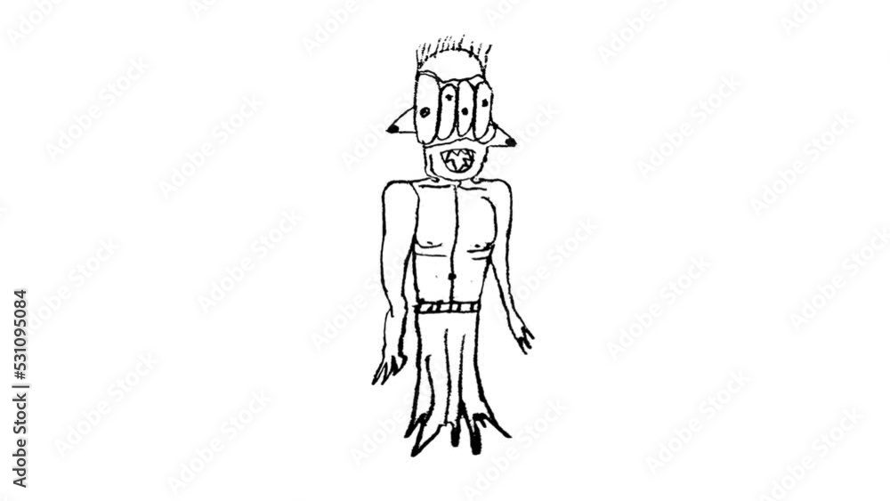 Sketchy monster man illustration Sketchy monster man illustration