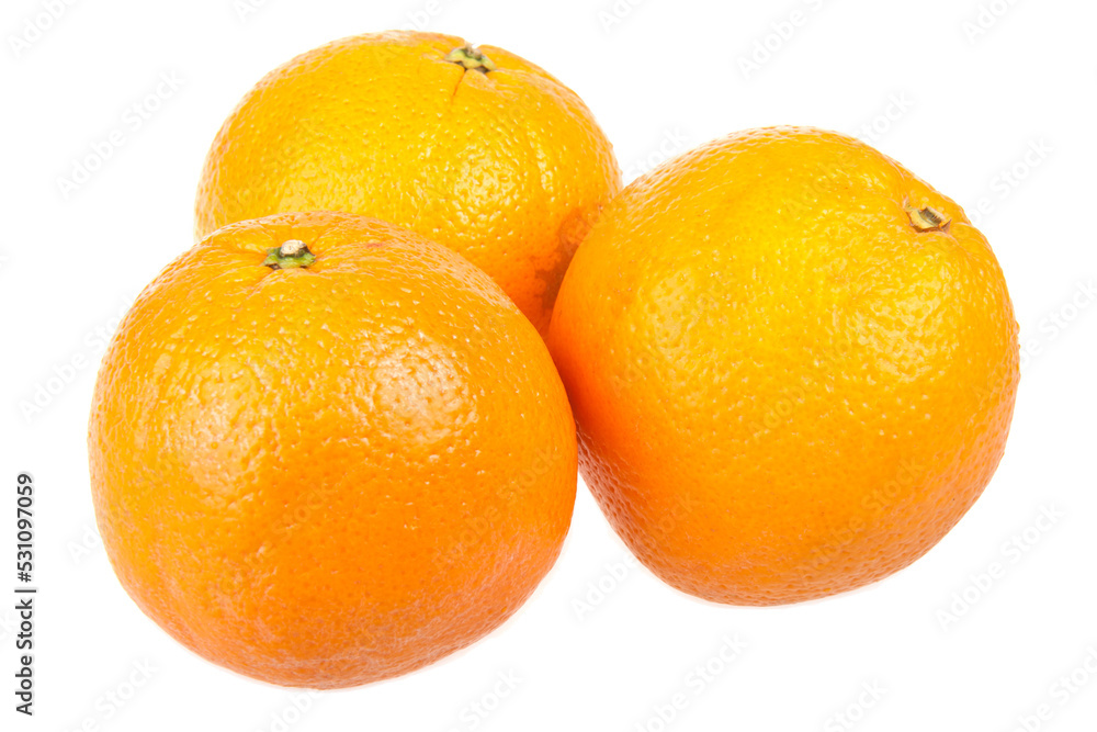 Three fresh oranges, transparent background Three fresh oranges, transparent background