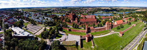 Panorama.Aerial view of the Malbork Castle.