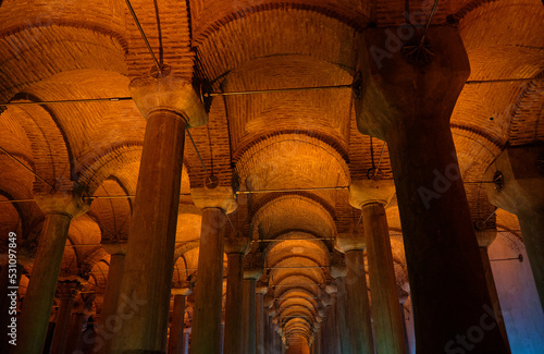 Basilica Cistern ancient Byzantine cistern in Istanbul, Turkey photo