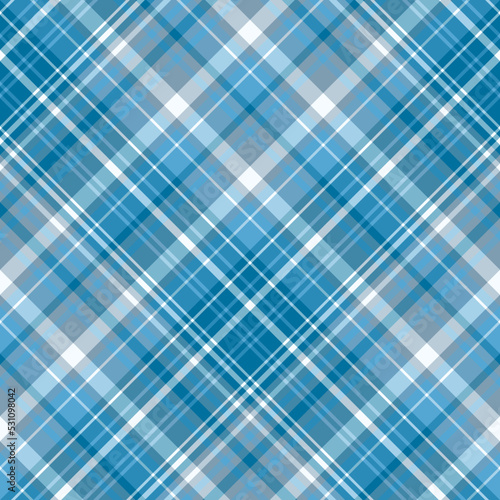 Seamless pattern in excellent blue, white and gray colors for plaid, fabric, textile, clothes, tablecloth and other things. Vector image. 2