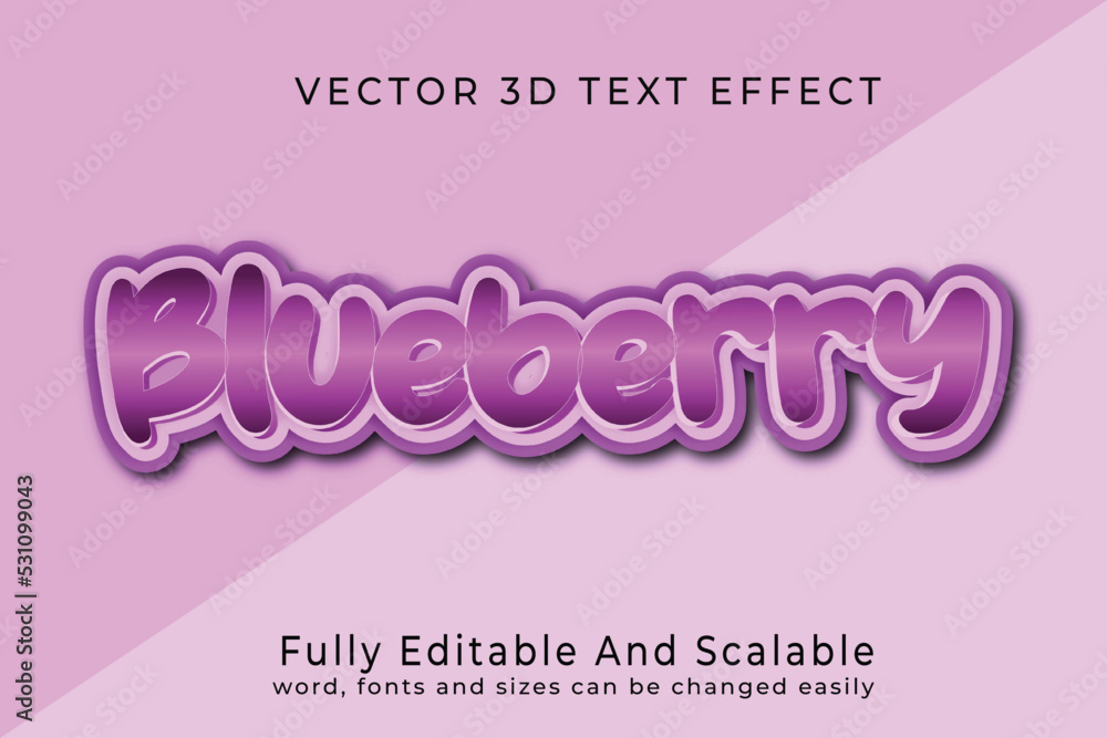 Blueberry 3D text effect fully editable Blueberry 3D text effect fully editable