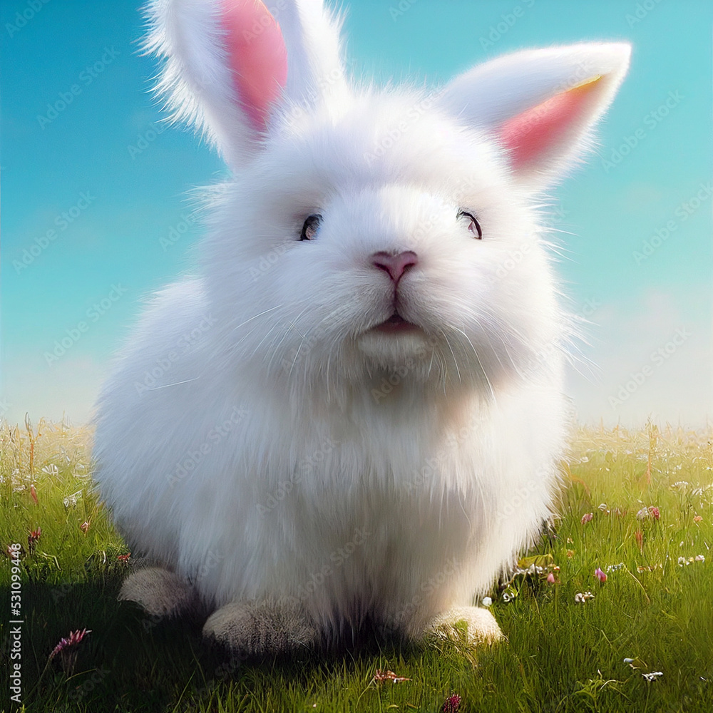 white rabbit on a green meadow white rabbit on a green meadow