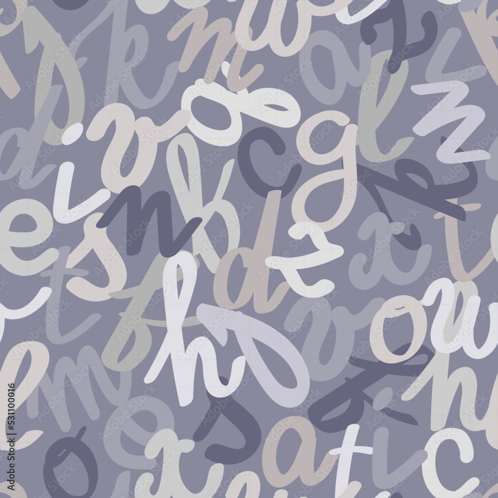 Colorful chaotic hand written latin letters. Seamless pattern. Vector illustration. Colorful chaotic hand written latin letters. Seamless pattern. Vector illustration.