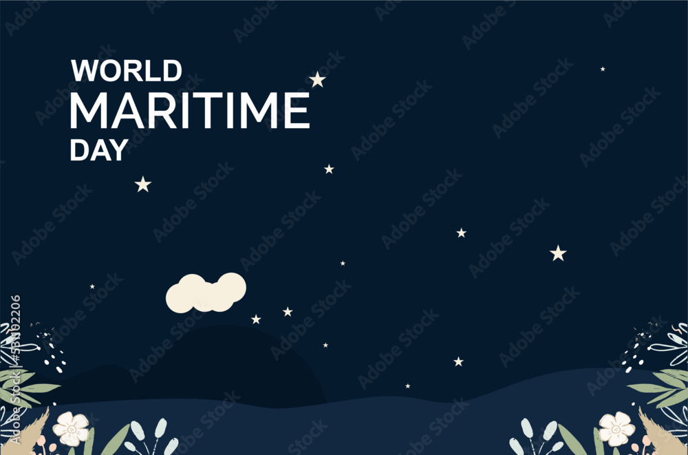 Maritime Day. Holiday concept. Template for background, banner, card, poster, t-shirt with text inscription Maritime Day. Holiday concept. Template for background, banner, card, poster, t-shirt with text inscription