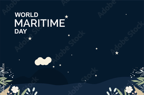 Maritime Day. Holiday concept. Template for background, banner, card, poster, t-shirt with text inscription