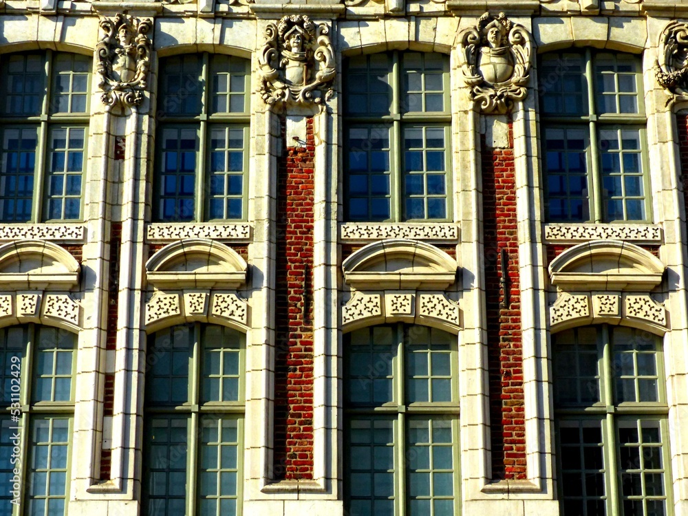 Obraz premium Lille, September 2022: Magnificent facades of the buildings of Lille, the capital of Flanders