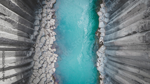 Obraz na płótnie Aerial Iceland Rock Canyon w salonie