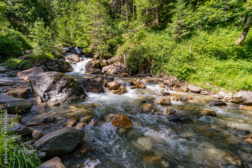 Hike to the Keilkeller waterfall near Mayrhofen in the Zillertal Alps Hike to the Keilkeller waterfall near Mayrhofen in the Zillertal Alps