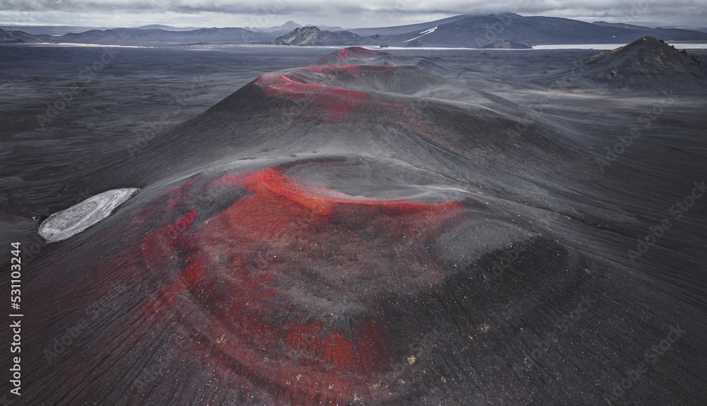 Iceland Red Volcano Craters