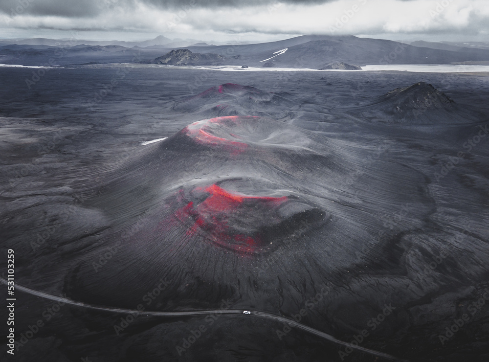 Iceland Red Volcanic Craters