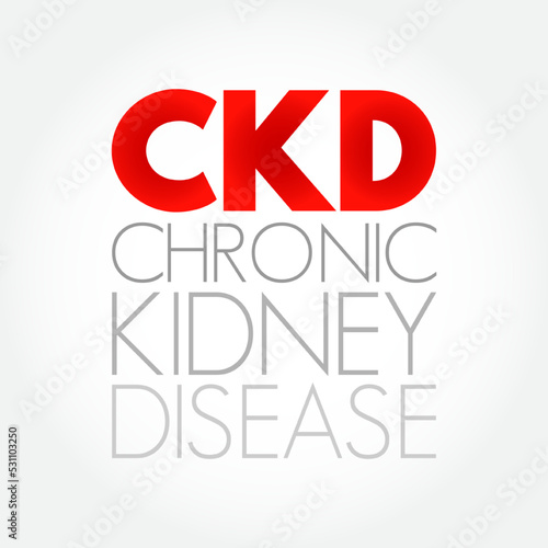 CKD Chronic Kidney Disease - gradual loss of kidney function over a period of months to years, acronym text concept background