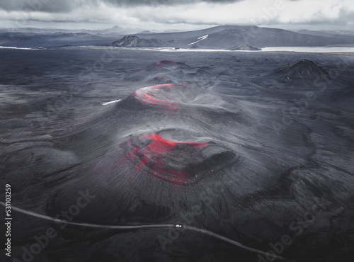 Obraz na płótnie Iceland Red Volcanic Craters w salonie