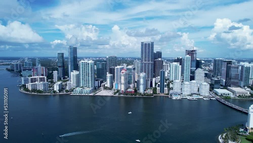 Wallpaper Mural Miami Florida. Miami United States. Aerial landscape of downtown district of Miami Florida United States. Miami Skyline City. Tourism landmark of city. Travel destination.  Torontodigital.ca