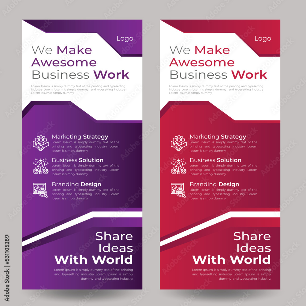 Fototapeta premium Professional business roll up banner design our best design modern design