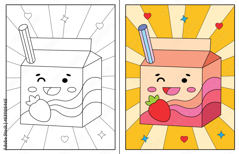 kawaii fruit drink coloring page kawaii fruit drink coloring page