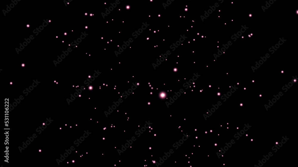 Abstract beam-like burning particles in the night sky. View from above. 3D.4K. Isolated black background. Abstract beam-like burning particles in the night sky. View from above. 3D.4K. Isolated black background.