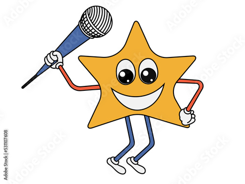 Star character with a microphone.