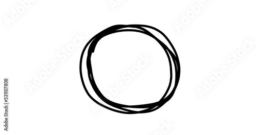 frame animation doodle hand drawn round frame, imperfect stylized copy space background