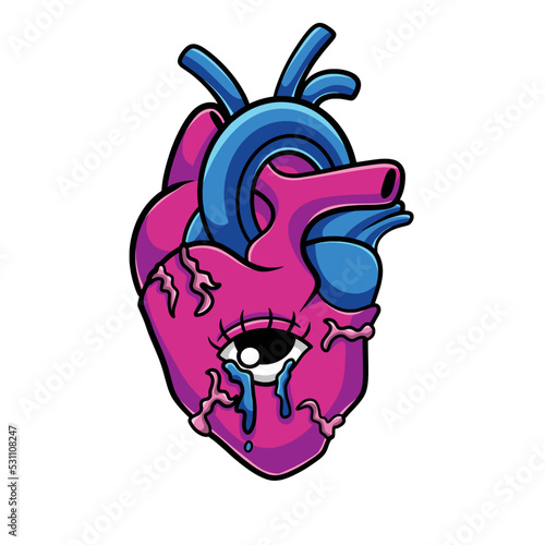 Sad heart Streetwear Cartoon