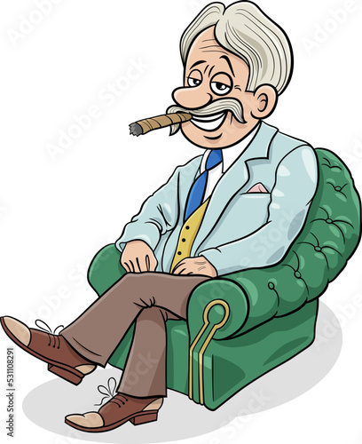 boss or businessman in armchair cartoon illustration