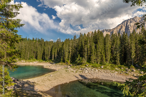 small alpine lake in the Dolomites