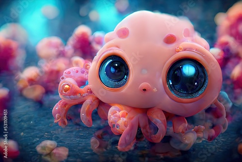 Baby pink octopus