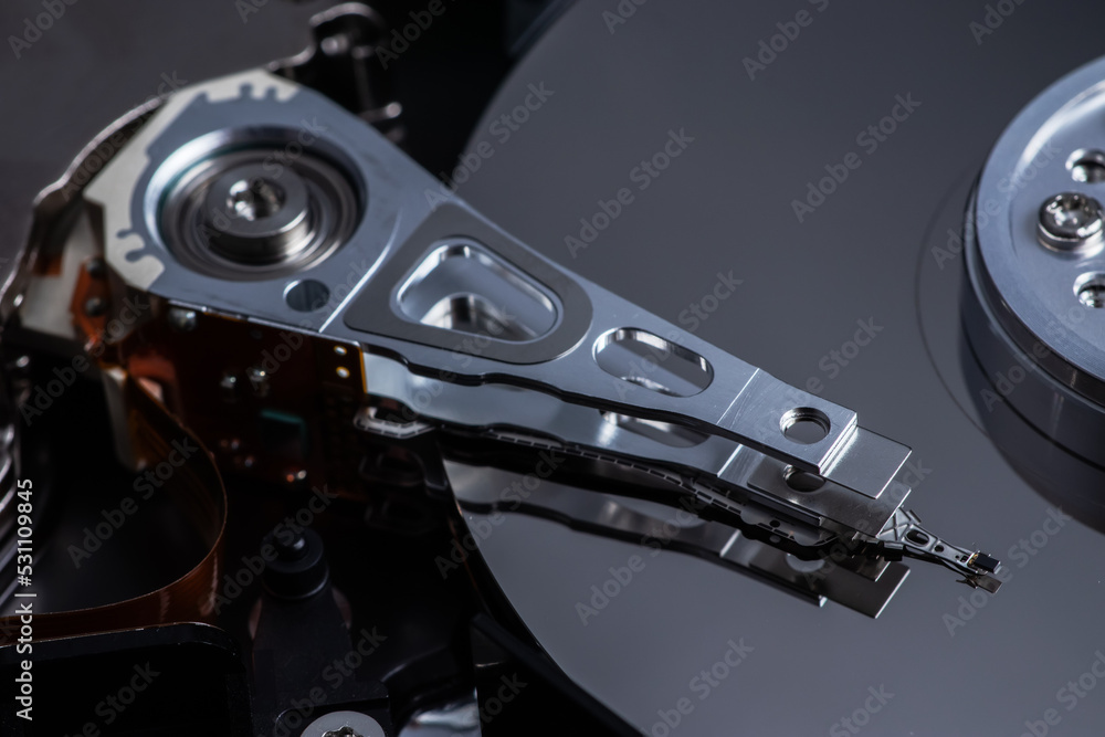The block reads the magnetic hard disk drive head The block reads the magnetic hard disk drive head