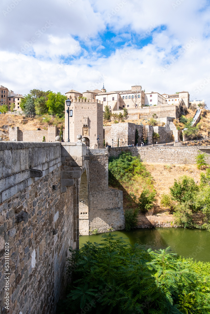 View of Toledo, Spain, UNESCO world heritage site. Old city on the horizon.