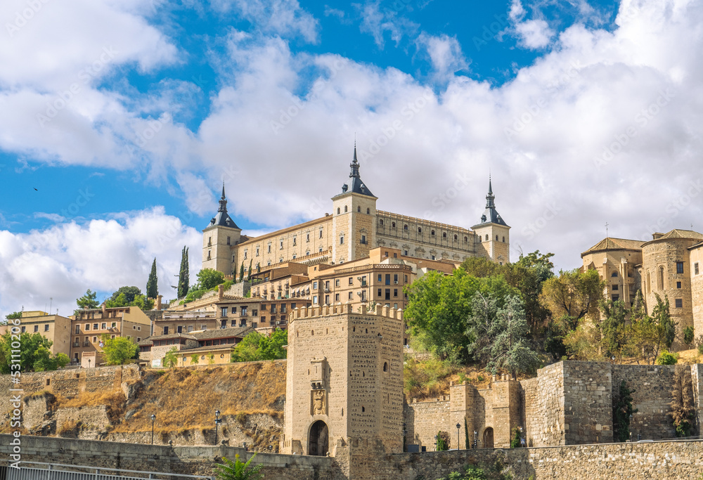 View of Toledo, Spain, UNESCO world heritage site. Old city on the horizon.