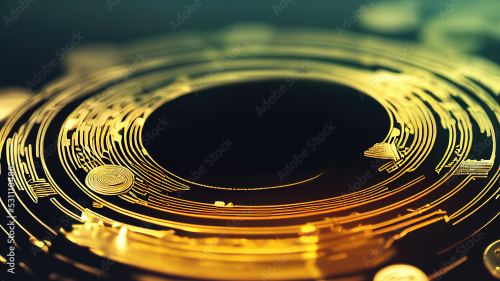 mockup for digital currency on an technology background. Illustration Round Coin Cryptocurrencies mockup for digital currency on an technology background. Illustration Round Coin Cryptocurrencies