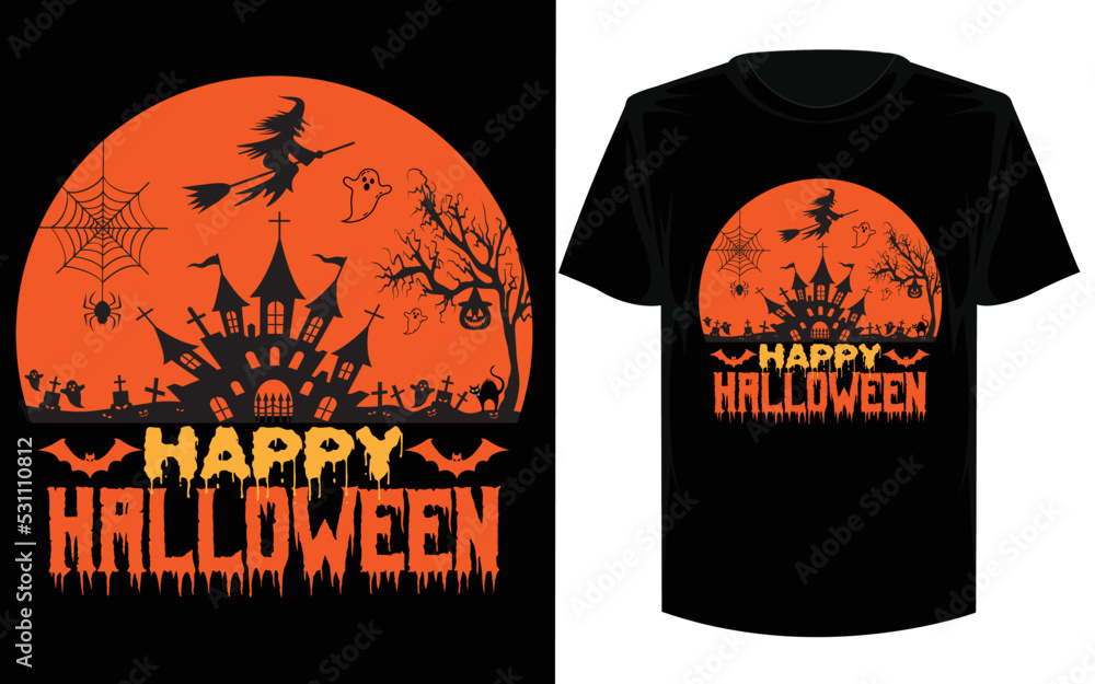 Happy Halloween T-shirt Design.