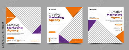 Business agency social media post template design collection.