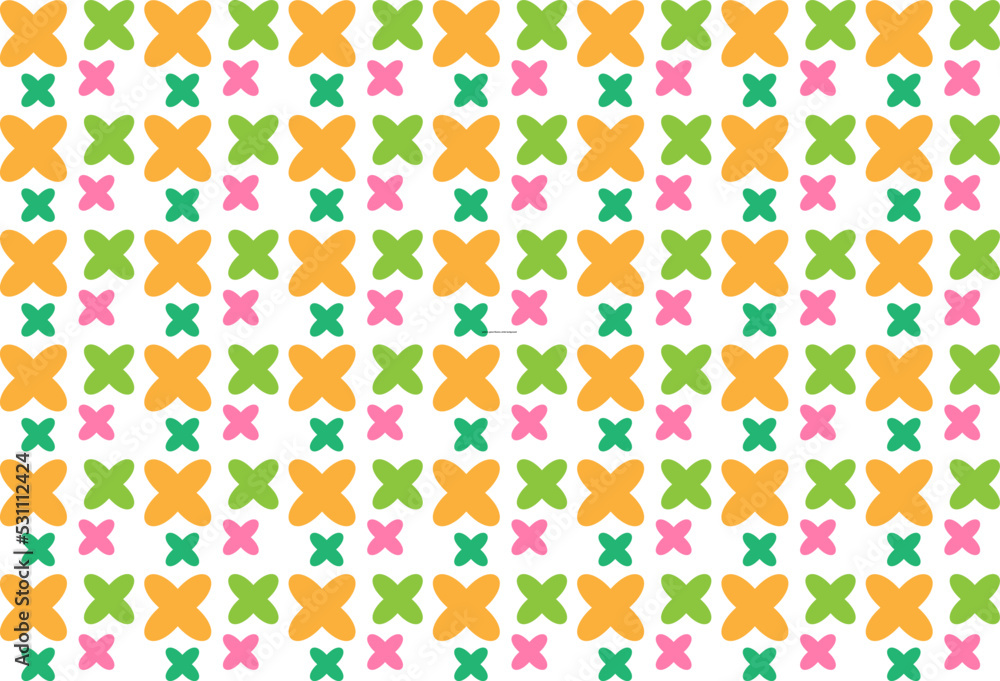 seamless pattern with flower orange pink green seamless pattern with flower orange pink green