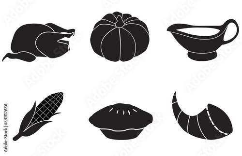 Thanksgiving icons in vector format