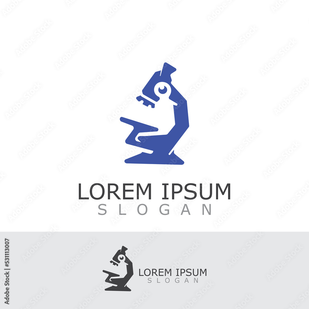 Microscope logo image design. Simple illustration of biology microscope Microscope logo image design. Simple illustration of biology microscope