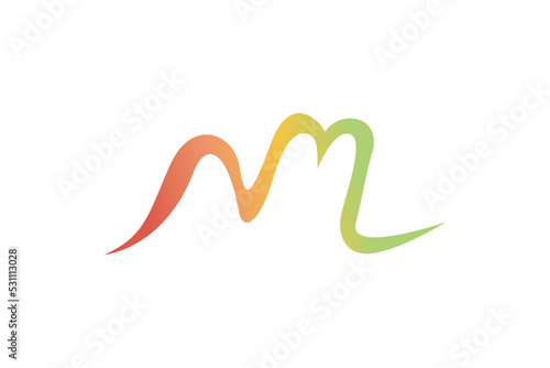Beautiful Color MN or NM Letter Logo Design