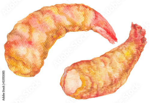 Transparent Background Deep Fried Shrimp Tempura Illustration Png. Transparent Clipart Shrimp Twigim Deep Fries ready-to-use for site, article, print. Popular Japanese and Korean street food
