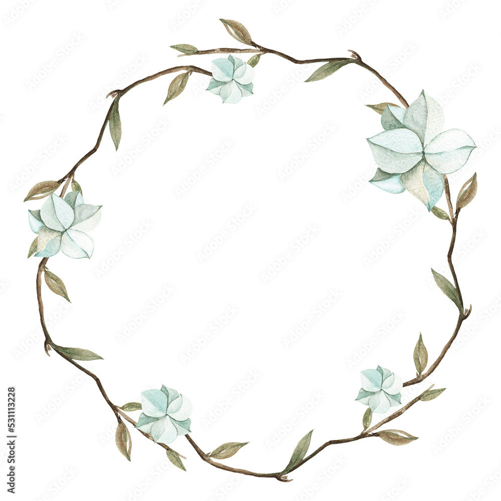 Fototapeta premium Watercolor Spring Birds Flowers feathers Bouquets Hydrangea Tulips Easter eggs