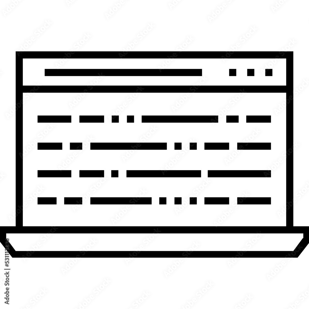 Source Code Programming Line Vector Icon Source Code Programming Line Vector Icon