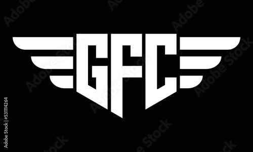 GFC three-letter geometric initial letter logo design template. photo