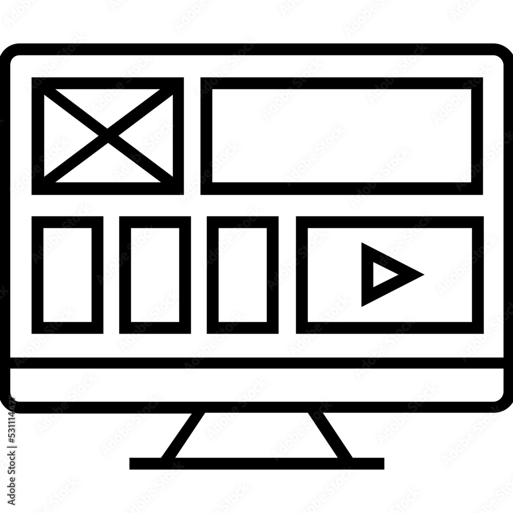 UI and Interaction Design Line Vector Icon UI and Interaction Design Line Vector Icon