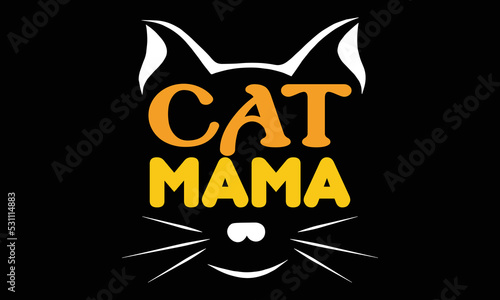 Cat t-shirt design vector template photo