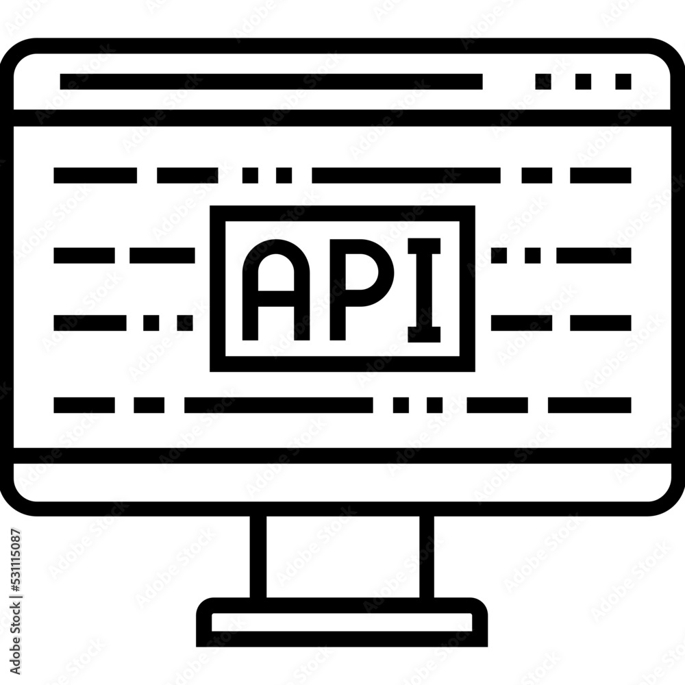 API Interface Line Vector Icon API Interface Line Vector Icon