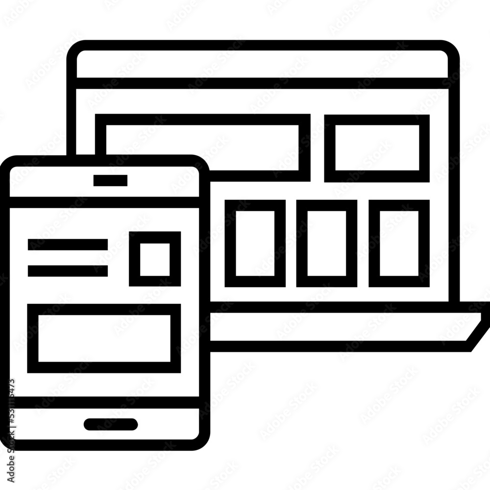 Adaptive Layout Line Vector Icon Adaptive Layout Line Vector Icon