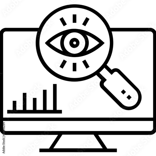 System Monitoring Line Vector Icon photo