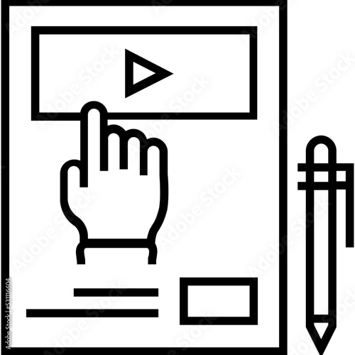 Blended Learning Line Vector Icon