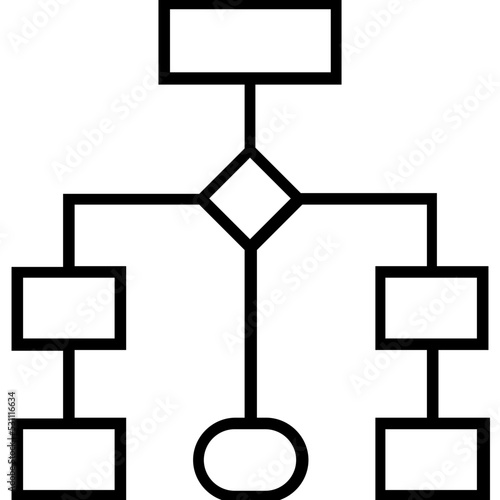 Flow Chart Line Vector Icon
