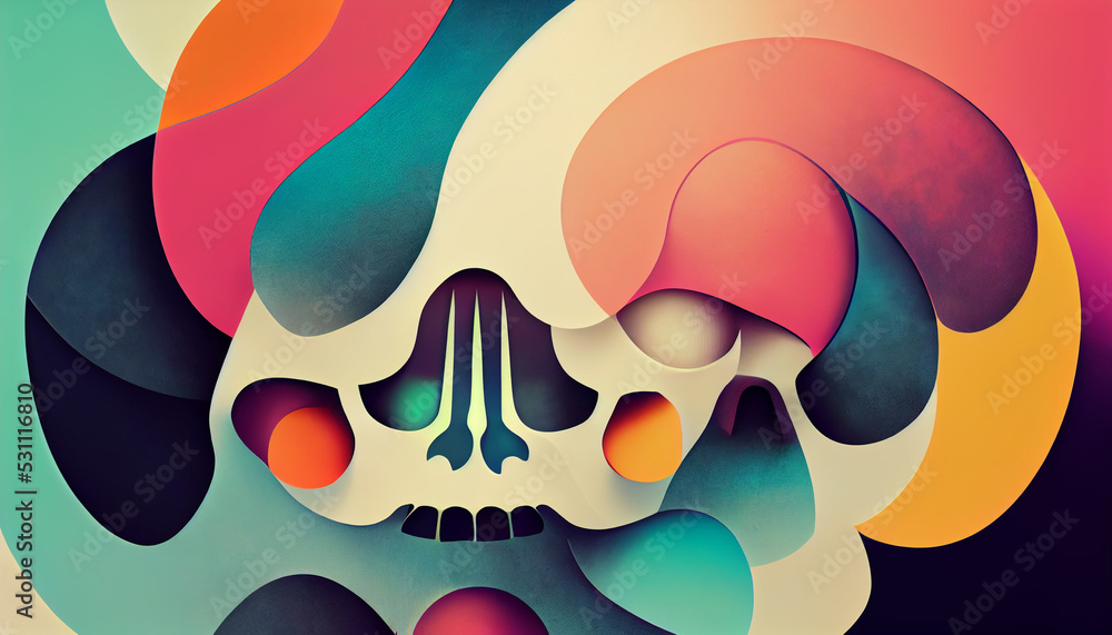 Digital art of abstract skulls. Stock Illustration | Adobe Stock