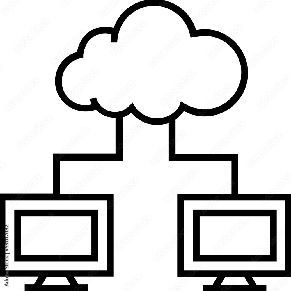 Cloud Computing Line Vector Icon Cloud Computing Line Vector Icon